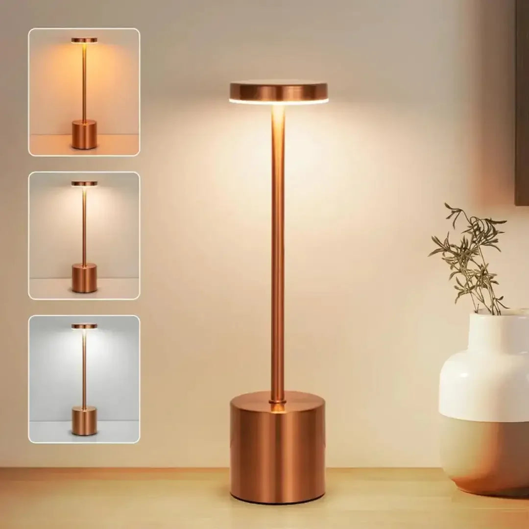 Luminária de Mesa LED Touch Recarregável USB com 3 Tons de Luz