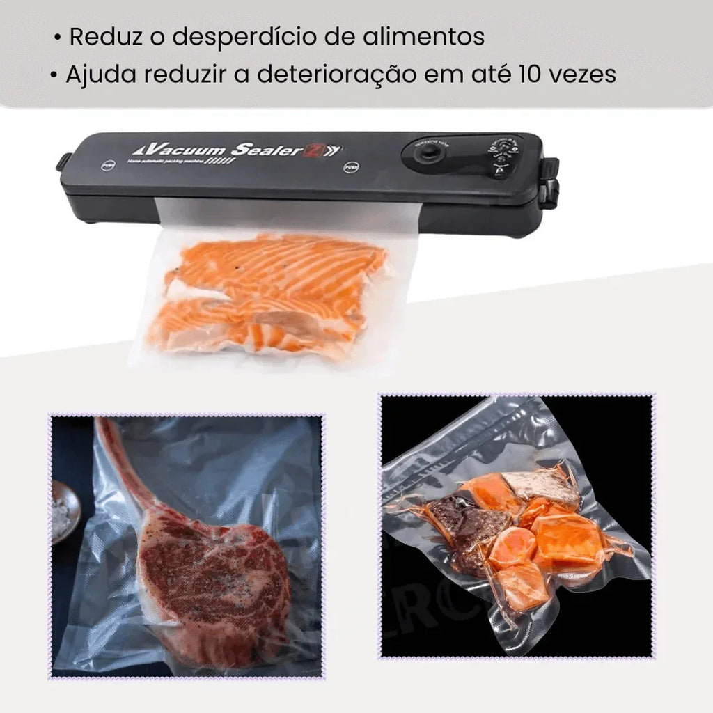 Seladora a Vácuo Automática Portátil – Conserva Alimentos por Até 10x Mais Tempo